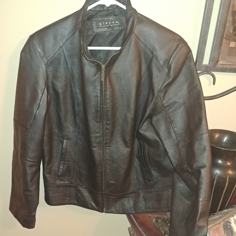 Giacca leather jacket - L